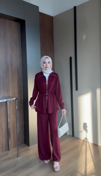 Oysho İkili Takım bordo - xxl