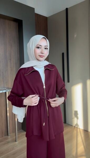 Oysho İkili Takım bordo - xxl
