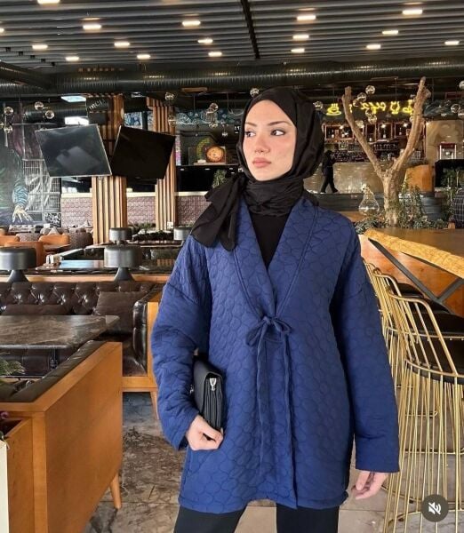 Premium Tasarım Kapitone Ceket lacivert - 1