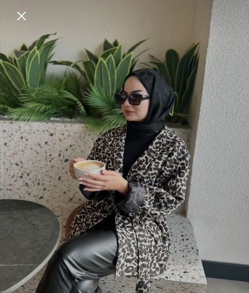 Astarlı Leopar Kaşe Ceket leopar - s