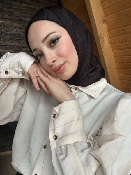 Düğme Detaylı Çizgili Gömlek lila - l