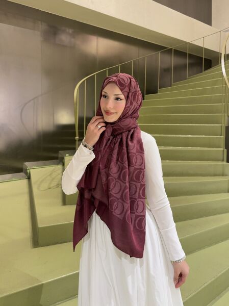 Halka Desen Şal bordo
