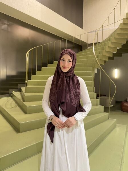 Halka Desen Şal Mürdüm
