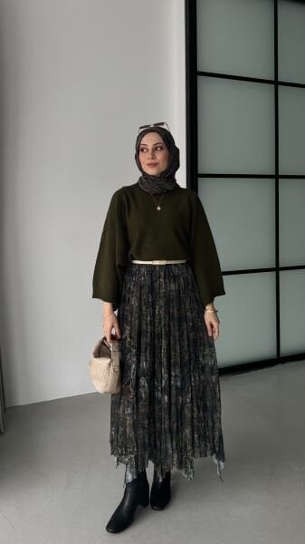 Etnik Desen Etek yeşil - standart