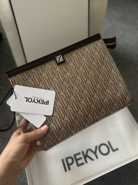 İpekyol Logolu Dokuma Çanta kahverengi